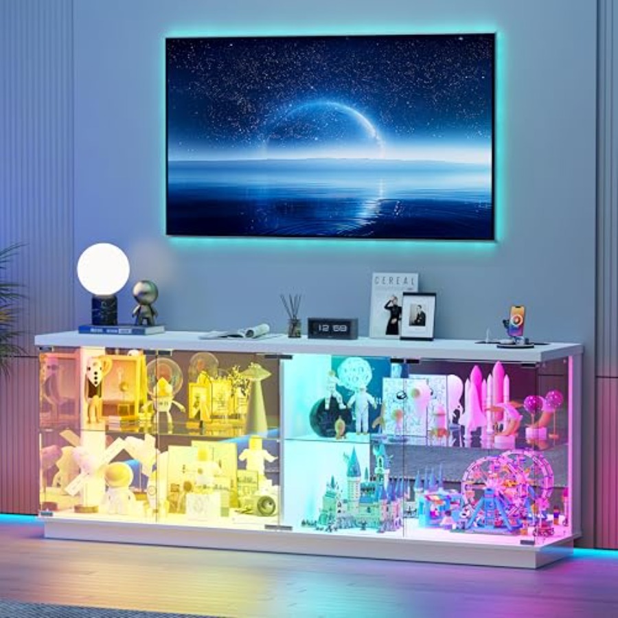 Glass Cabinet Display - Шкаф-витрина шириной 59 дюймов с стеклянными