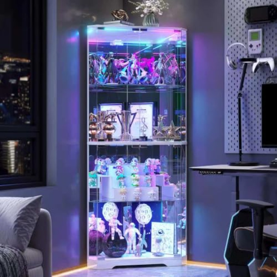 Высокий угловой шкаф-витрина 6 – обзор и цена Glass Cabinet Display
